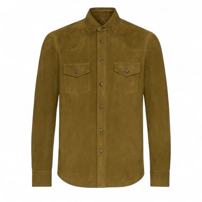 Desert Sage Suede Shirt Jacket