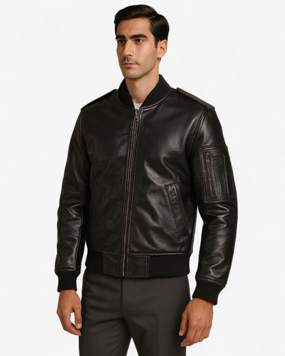 Commander Leather Bomber