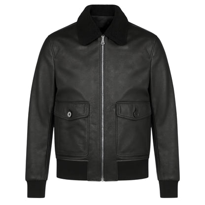 Aviator Bomber Leather Jacket